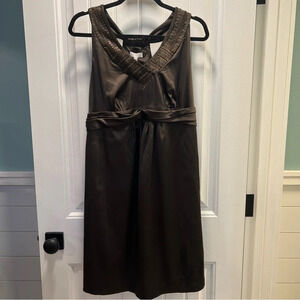 A Pea in the Pod Dark‎ Brown Beaded Maternity Redefined Dress. Size Large. NWT.